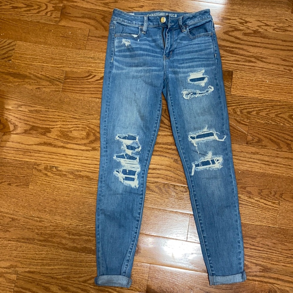 Patched Distressed Skinny Jean (Stretchy)